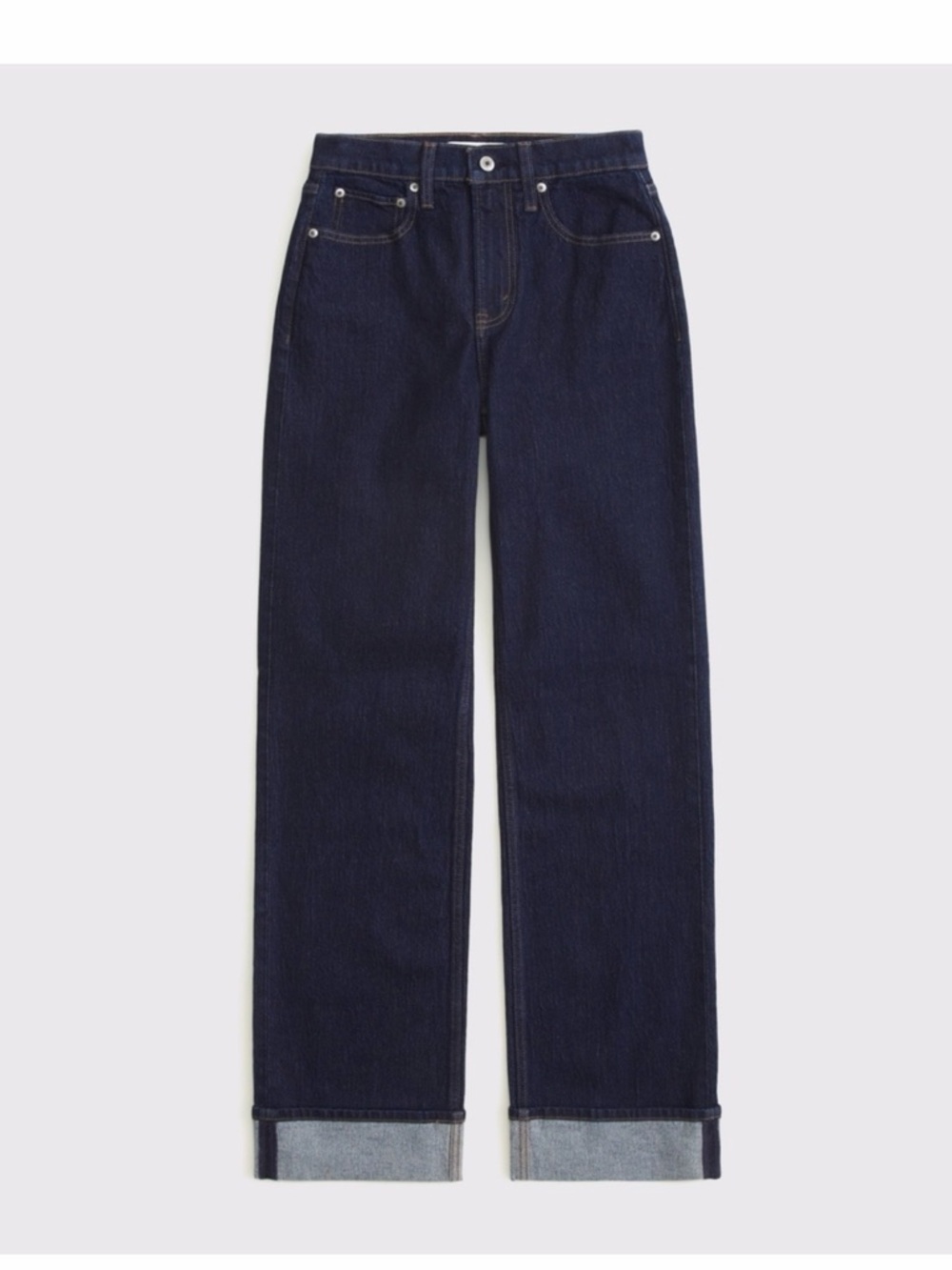 Abercrombie & Fitch Women's Curve Love High Rise 90s relaxed cuff hem jeans